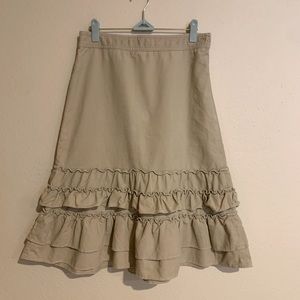 Loft corduroy ruffle skirt